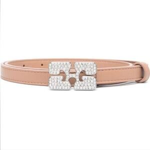 Ganni belt rhinestone embellished logo buckle XS
